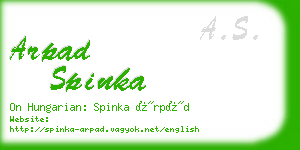 arpad spinka business card